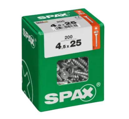 Spax Universalschraube WIROX, 4,5X25, 200 Stück, 4191010450257